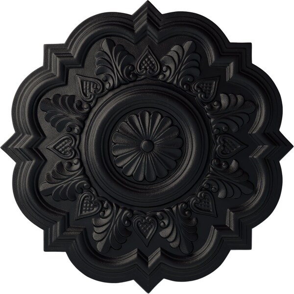 Ekena Millwork Deria Ceiling Medallion (Fits Canopies up to 6"), Hand-Painted Steel Gray, 20 1/4"OD x 1 1/2"P CM20DRSGS - main